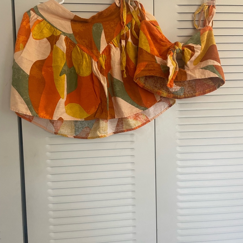Colorful Abstract Crop Top and Skirt Set